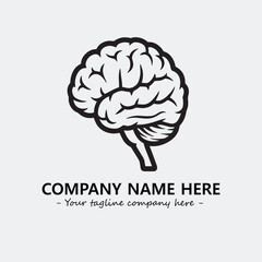 Brain illustration black and white for logo company vector image

