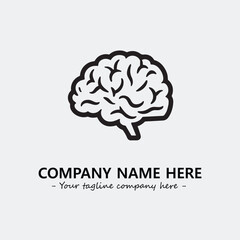Brain illustration black and white for logo company vector image
