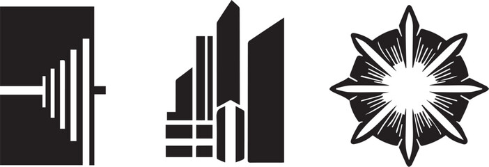 Set Postmodern abstract geometric graphic elements, Brutalist vector shapes, trendy retro design symbols in Y2K aesthetics. Hand drawn vector illustration