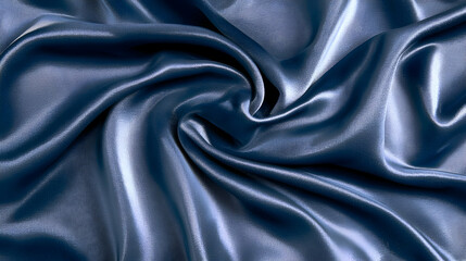 Obraz premium Elegant blue silk fabric draped, swirling texture, luxurious textile background, ideal for fashion or design projects