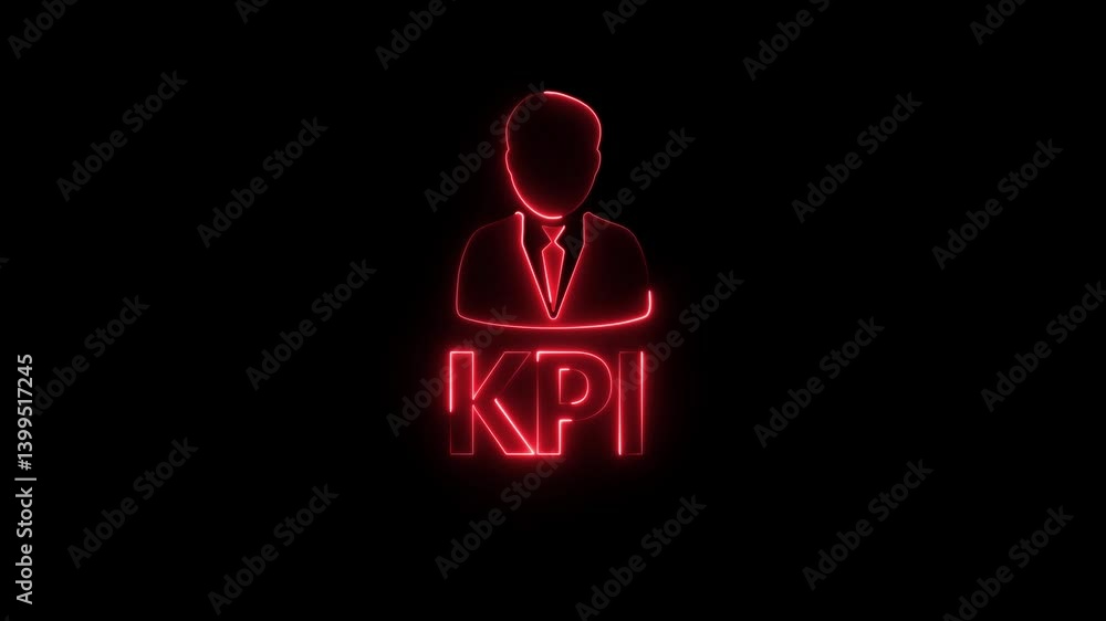 Poster internet, business, technology and network concept. kpi key performance indicator for business conce