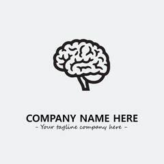 Brain illustration black and white for logo company vector image
