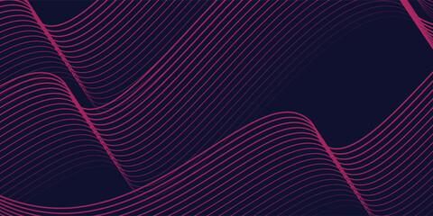 Dark blue abstract background with glowing red wave lines. futuristic background Modern concept technology eps10