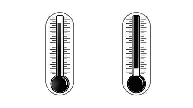 Thermometer high temperature rise animation, alpha channel, Thermometer Temperature Animation Increase Clinic and Weather. 4K Resolution.