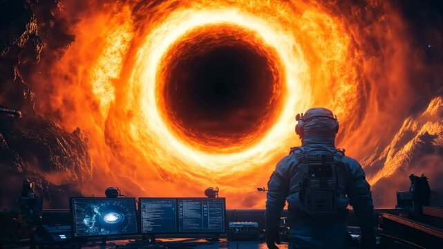 An Astronaut Engaged in Observing a Captivating Cosmic Phenomenon A Fascinating Journey into the Unknown