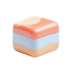 A vibrant, pastel-colored, three-layered box, ideal for product displays.