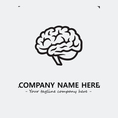 Brain illustration black and white for logo company vector image
