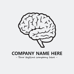 Brain illustration black and white for logo company vector image
