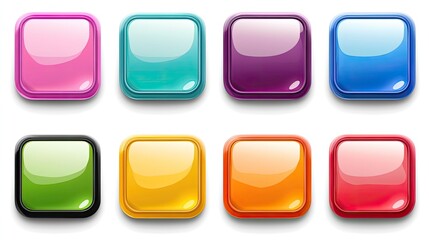 Grid Arrangement of Colorful Square Buttons with Various Icons Representing Symbols and Functions &ndash; A Vibrant Display of Design and Utility