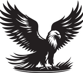 Obraz premium Eagle black and white vector