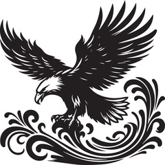 Eagle black and white vector