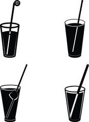 Drink Stirrer silhouette vector