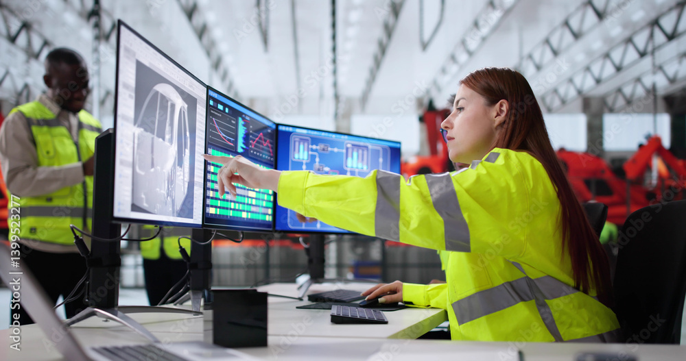 Poster Engineer Monitors Car Production Using SCADA System