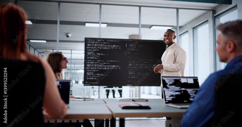 Poster Team Of Diverse Developers Collaborate On Software Project
