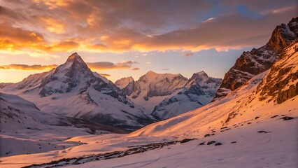 sunset over the mountains