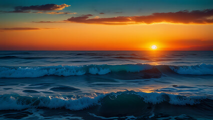 Ocean Sunset with Calm Waves