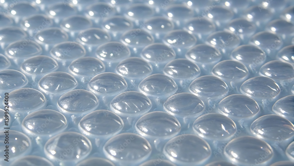Poster close up of bubble wrap texture. perfect for backgrounds and packaging concepts.