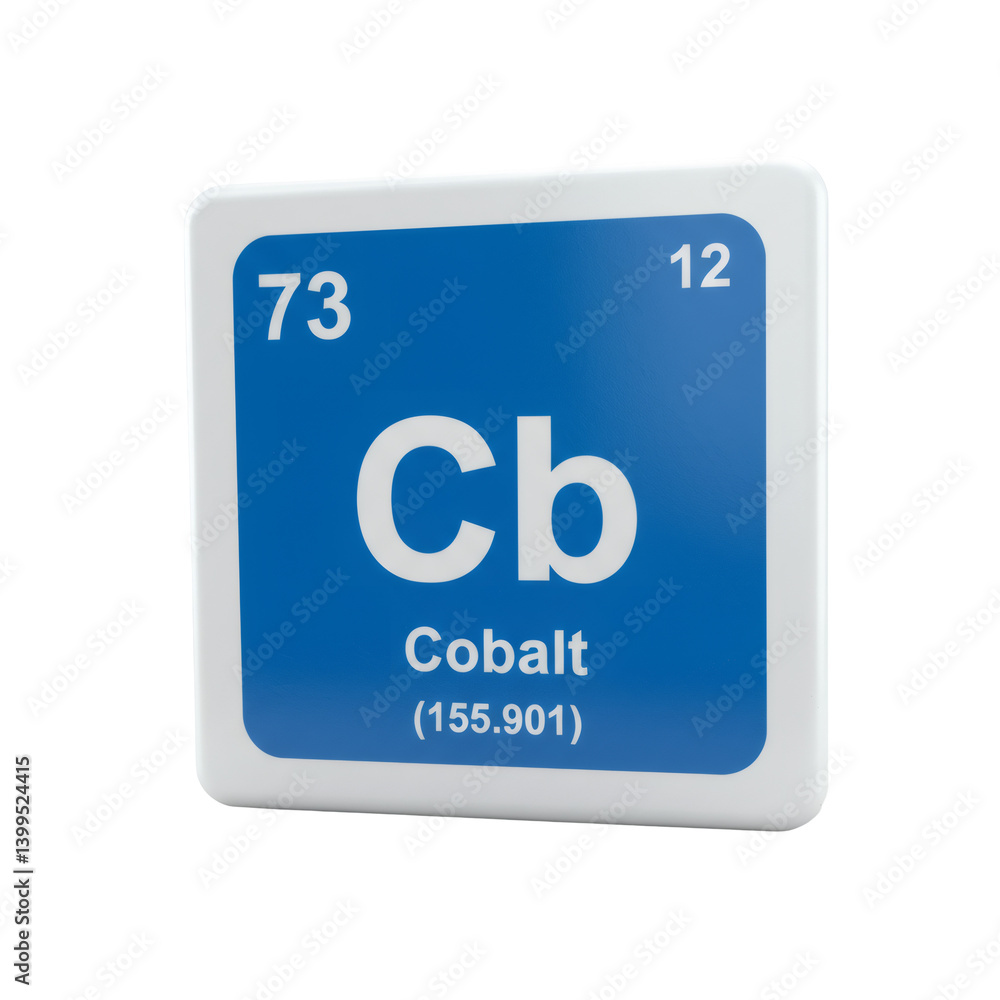 Aufkleber cobalt element periodic table 3d render