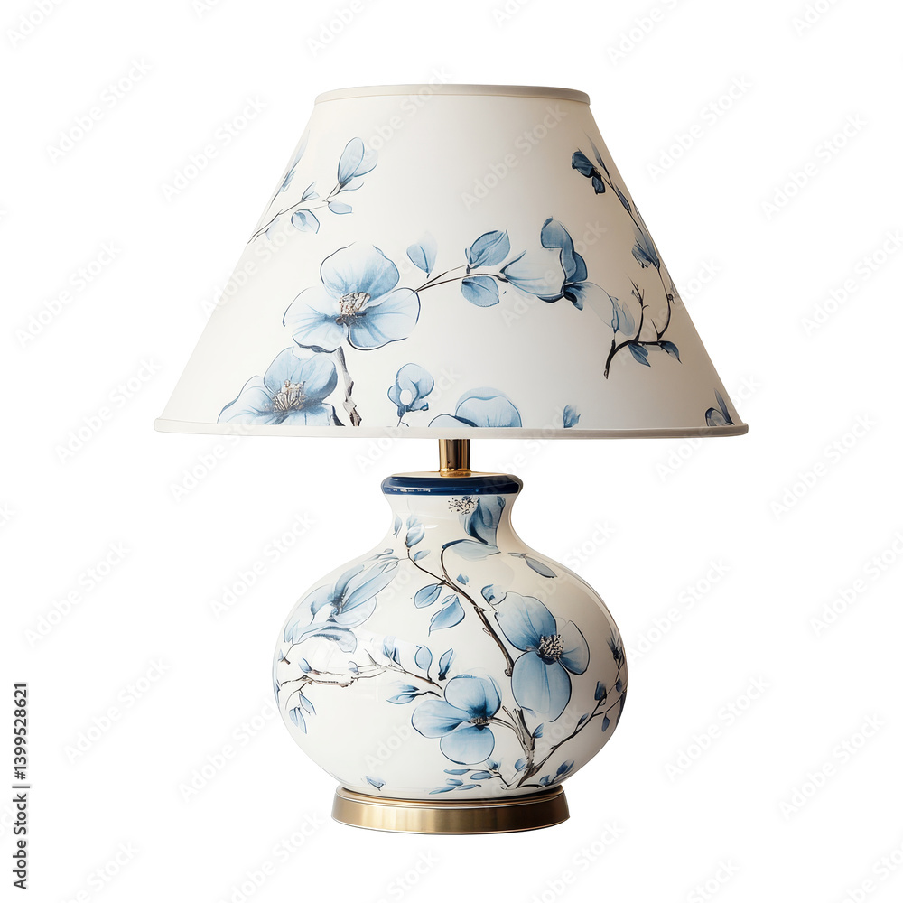 Poster elegant floral print table lamp designed for brightening living spaces in a stylish way, elegant tab