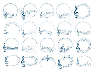 The big set of round frames with musical notes.
