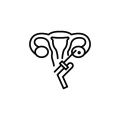 Ovario fertilization icon. Simple fertilization icon for social media, app, and web design. Vector illustration.