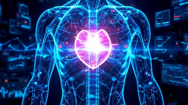 Human Anatomy: Heart and Circulatory System in Digital 3D Render