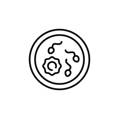 In vitro fertilization,IVF icon. This icon represents the process of uniting sperm and egg outside the body for assisted reproduction. Essential for medical communications. Vector illustration 