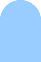 Obraz premium Minimal light blue shape with smooth curves isolated on a transparent background.