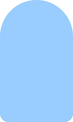 Minimal light blue shape with smooth curves isolated on a transparent background.