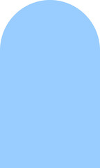 Minimal light blue shape with smooth curves isolated on a transparent background.