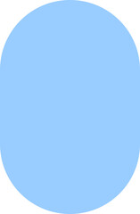 Obraz premium Minimal light blue shape with smooth curves isolated on a transparent background.