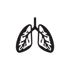 Abstract silhouette vector icon of a lung