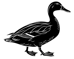 Duck Silhouette Vector & SVG, Duck Icon vector, Funny Duck SVG
