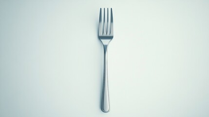 Single metallic fork on white background. (2)