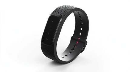 Black fitness tracker isolated on white.