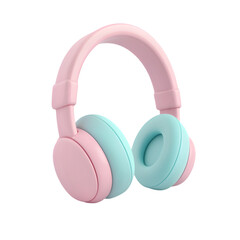 Pair of colorful, child-friendly headphones in pastel tones.