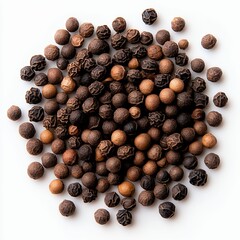 Mixed Peppercorns On White Background