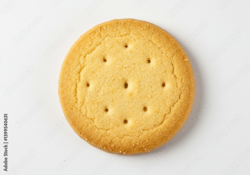 Aufkleber a single round cracker with small holes arranged in a circular pattern on a white background plain v
