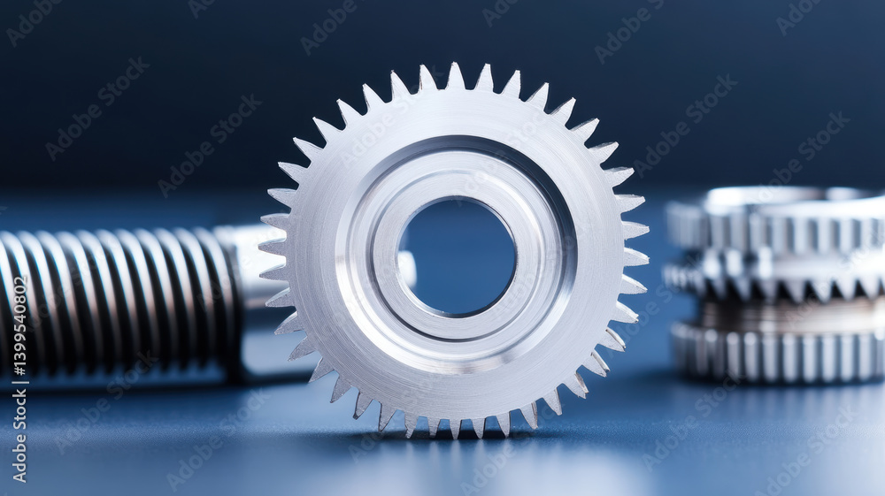 Poster detailed mechanical engine component showcases precision engineering and intricate design, highlight