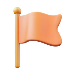 A cartoonish, 3D rendered flag on a stick.