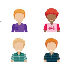 set of cartoon people