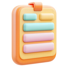 Fototapeta premium A vibrant, 3D-rendered, colorful, graphic of a list or options menu.