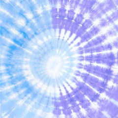 Fototapeta premium Abstract tie-dye swirl pattern in blue and purple. Background texture for design
