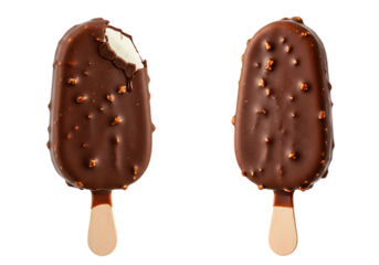 Chocolate-Covered Ice Cream Bar – Isolated on Transparent Background