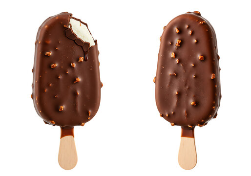 Chocolate-Covered Ice Cream Bar – Isolated on Transparent Background
