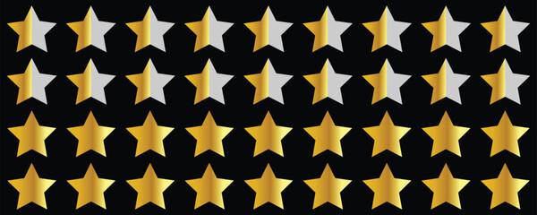 Star vector icons. Stars in modern simple flat style. Golden sparkle luxury design element isolated.