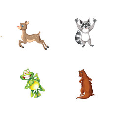 set of funny animals
