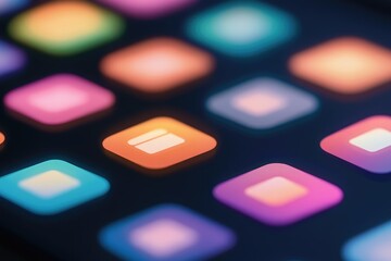 Obraz premium Vibrant app icons on a mobile device