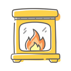 electric fireplace icon, electric fireplace vector illustration-simple illustration of electric fireplace, perfect for electric fireplace logos and icons