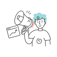 Business marketing vector colored minimal illustration. EPS 10 file